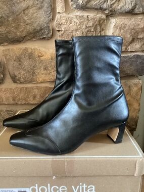 Dolce Vita Anika Boots Womens Size 10.5 Black Stella‎ Ankle Zip New In Box